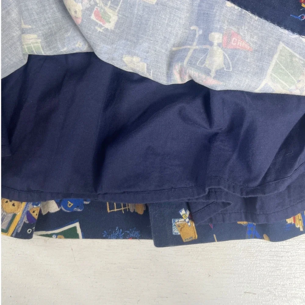 Ralph Lauren Bear Dress Navy Blue Collegiate Academy 18M Cotton Preppy